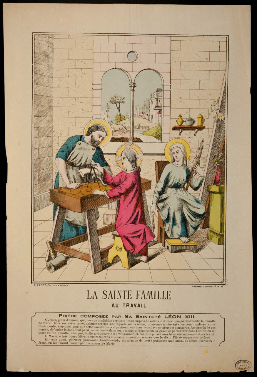 estampe LA SAINTE FAMILLE  AU TRAVAIL 1950.39.395 Photo