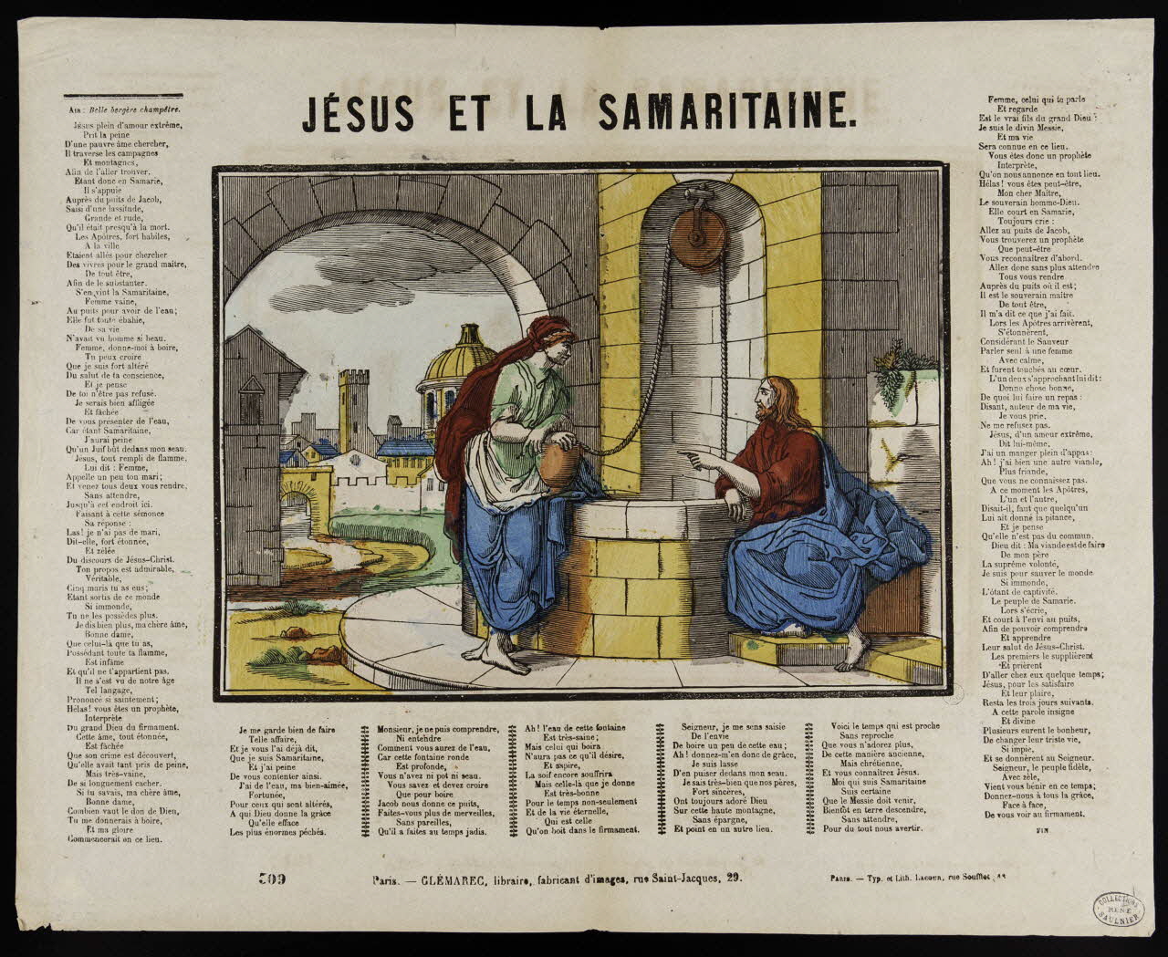 François Lacour ; Charles-Eugène Glémarec estampe JESUS ET LA SAMARITAINE. Paris 1858-1860 1950.39.397 Photo