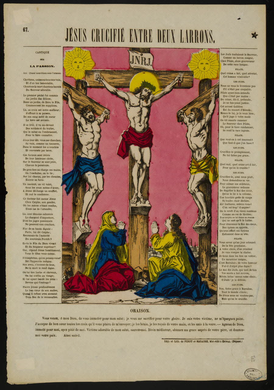 estampe JESUS CRUCIFIE ENTRE DEUX LARRONS. 1950.39.412 Photo