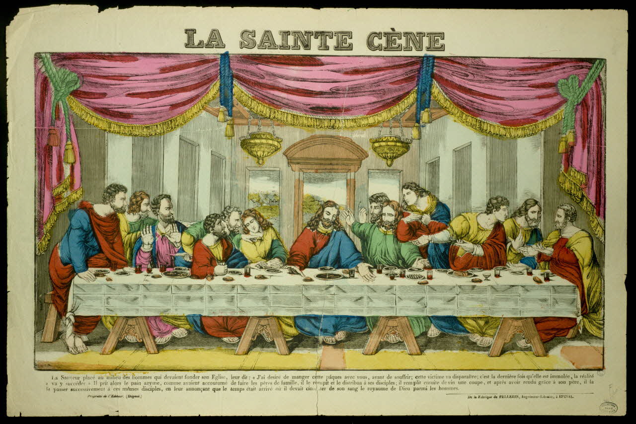 Pellerin estampe LA SAINTE CENE Lorraine, France 1860 1950.39.433 Photo