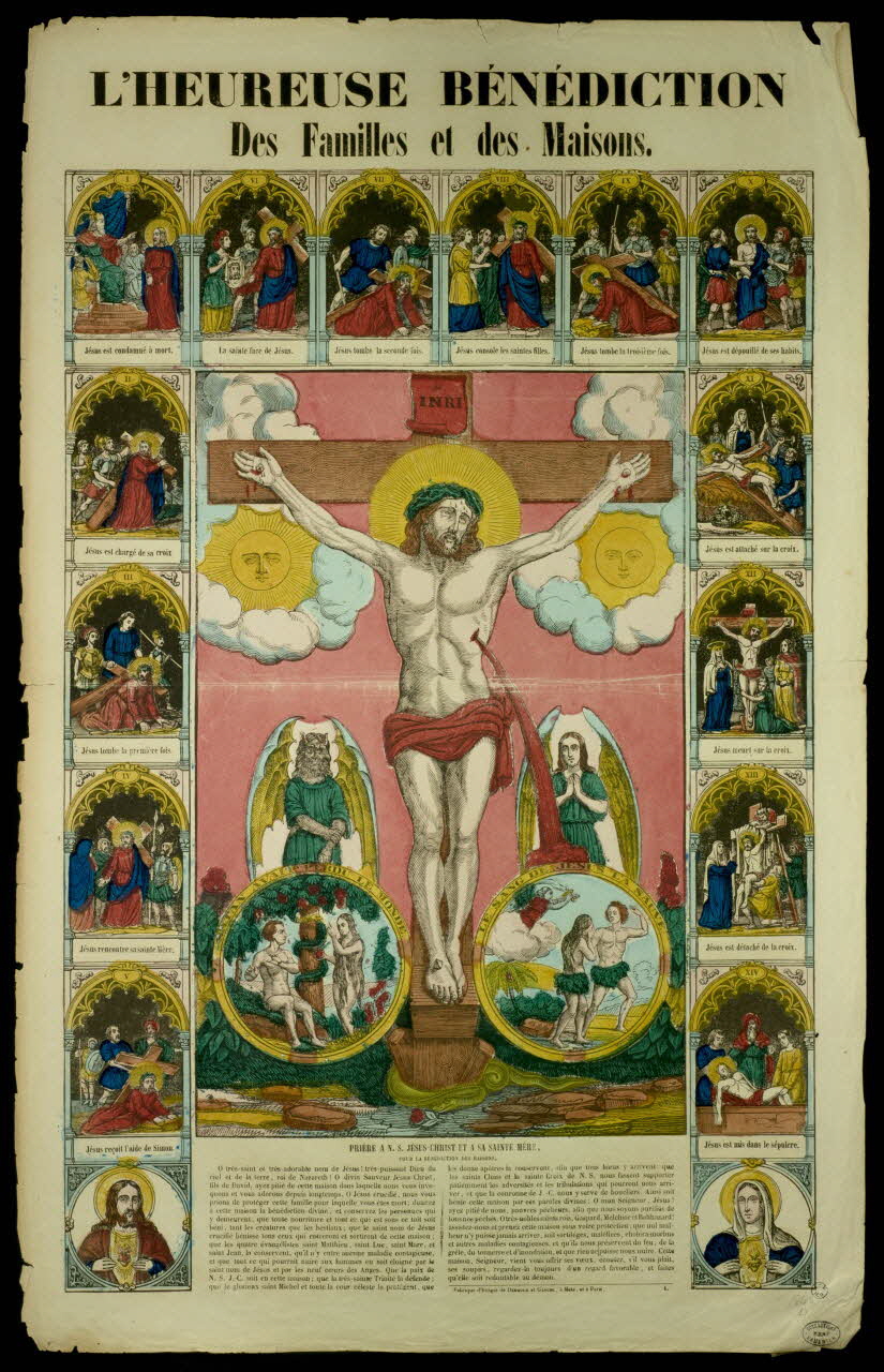 Dembour et Gangel estampe L'HEUREUSE BENEDICTION  Des Familles et des Maisons. Metz 1840-1852 1950.39.443 Photo