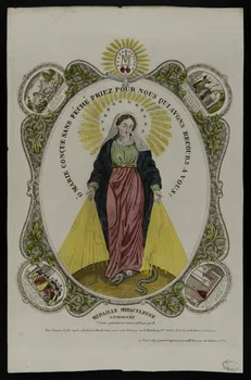 Alphonse Picard estampe O MARIE CONCUE SANS PECHE PRIEZ POUR NOUS QUI AVONS RECOURS A VOUS ! Caen 1828-1838 1950.39.488  Photo