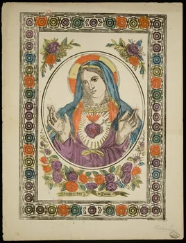 estampe SACRO CUOR DI MARIA Italie 1850 1950.39.507 Photo