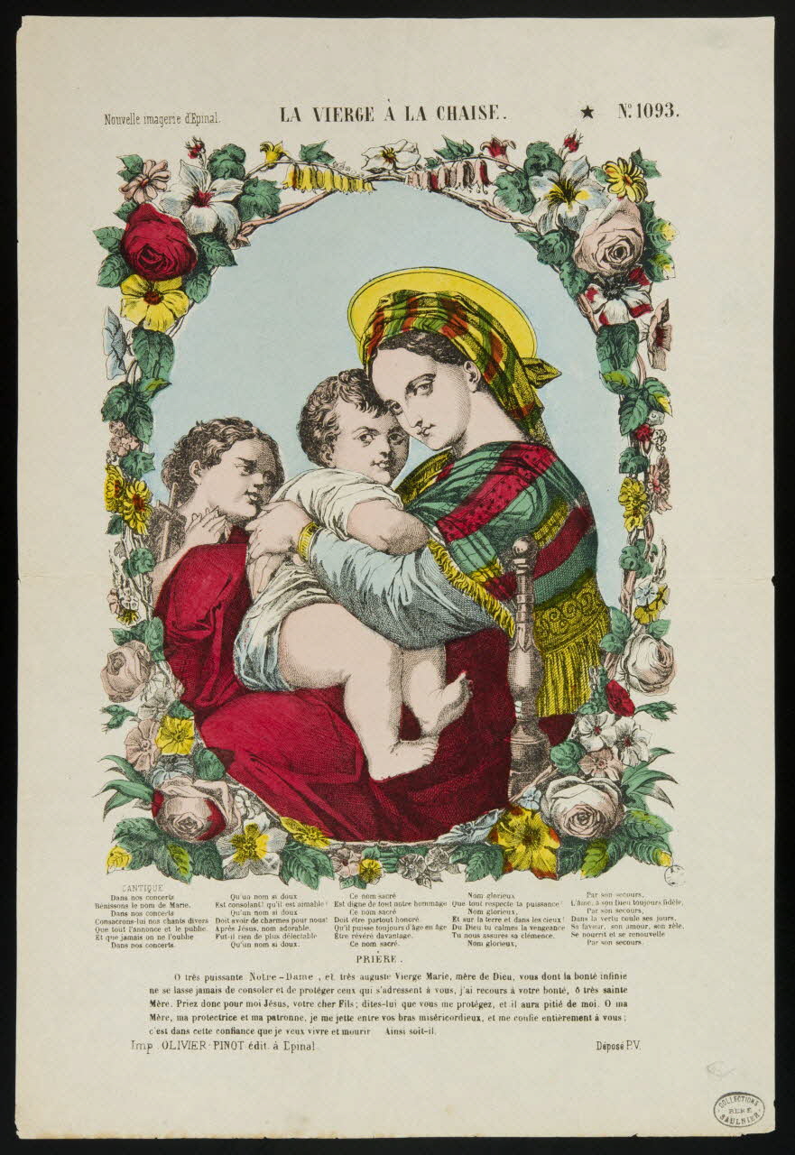 estampe LA VIERGE A LA CHAISE. 1950.39.508 Photo