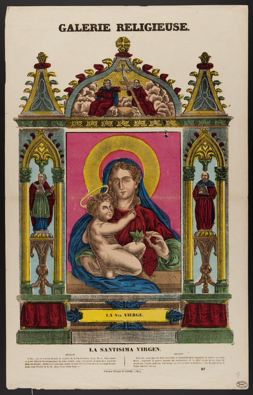 Charles Nicolas Gangel estampe LA STE VIERGE. Metz 1852-1858 1950.39.523 Photo