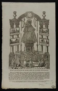 Guilbert ; Alphonse Picard imagerie ancienne IMAGE MIRACULEUSE DE NOTRE-DAME DE LA BONNE DELIVRANDE Caen 1828-1838 1950.39.535 Photo