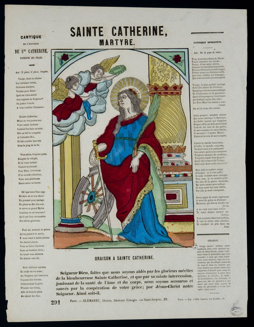 François Lacour ; Charles-Eugène Glémarec ; Pierre Paul Rubens ; Pierre-François Godard estampe SAINTE CATHERINE,   MARTYRE. Ile-de-France, France 1858-1860 1950.39.56 Photo