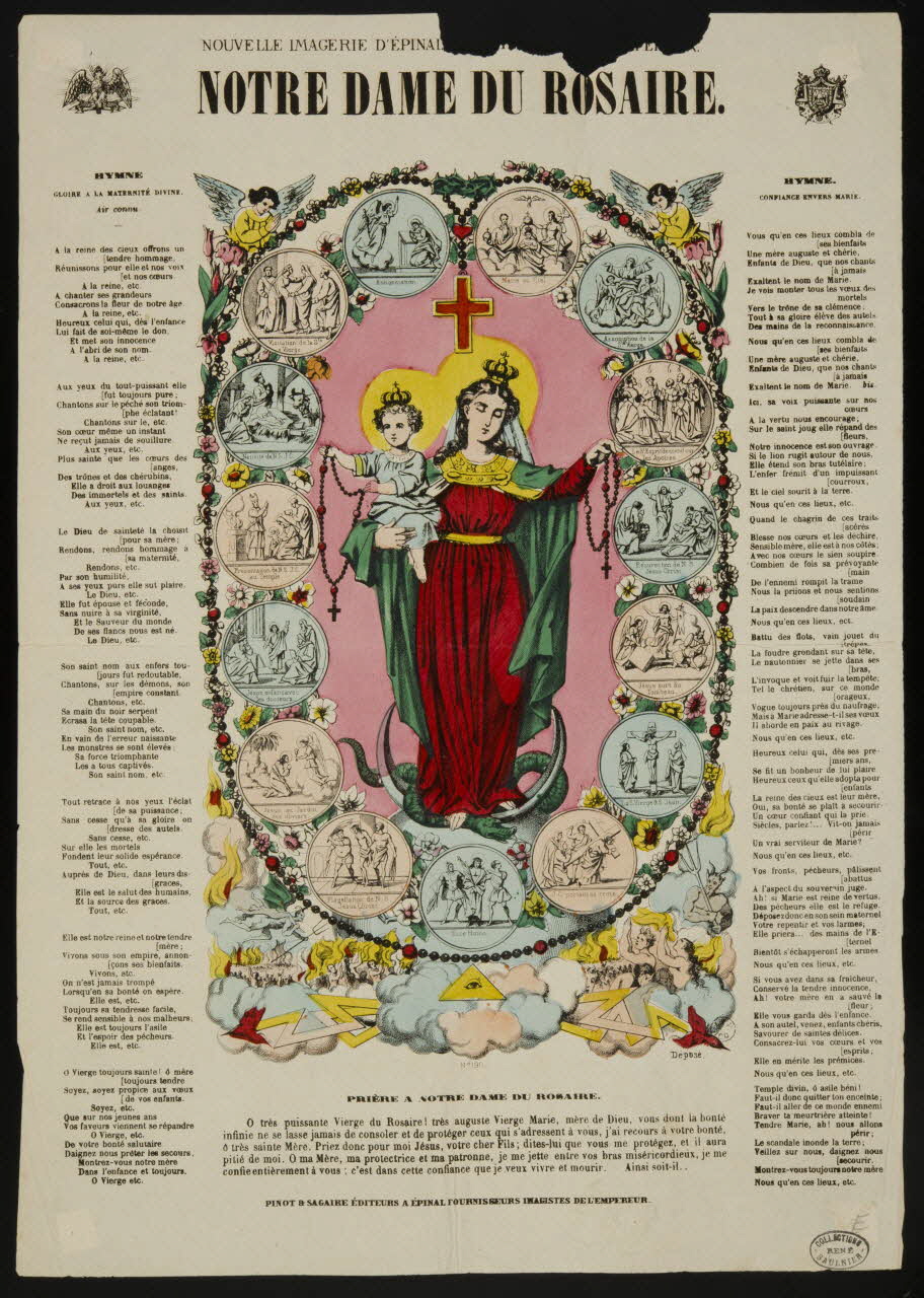 estampe NOTRE DAME DU ROSAIRE. 1950.39.565 Photo