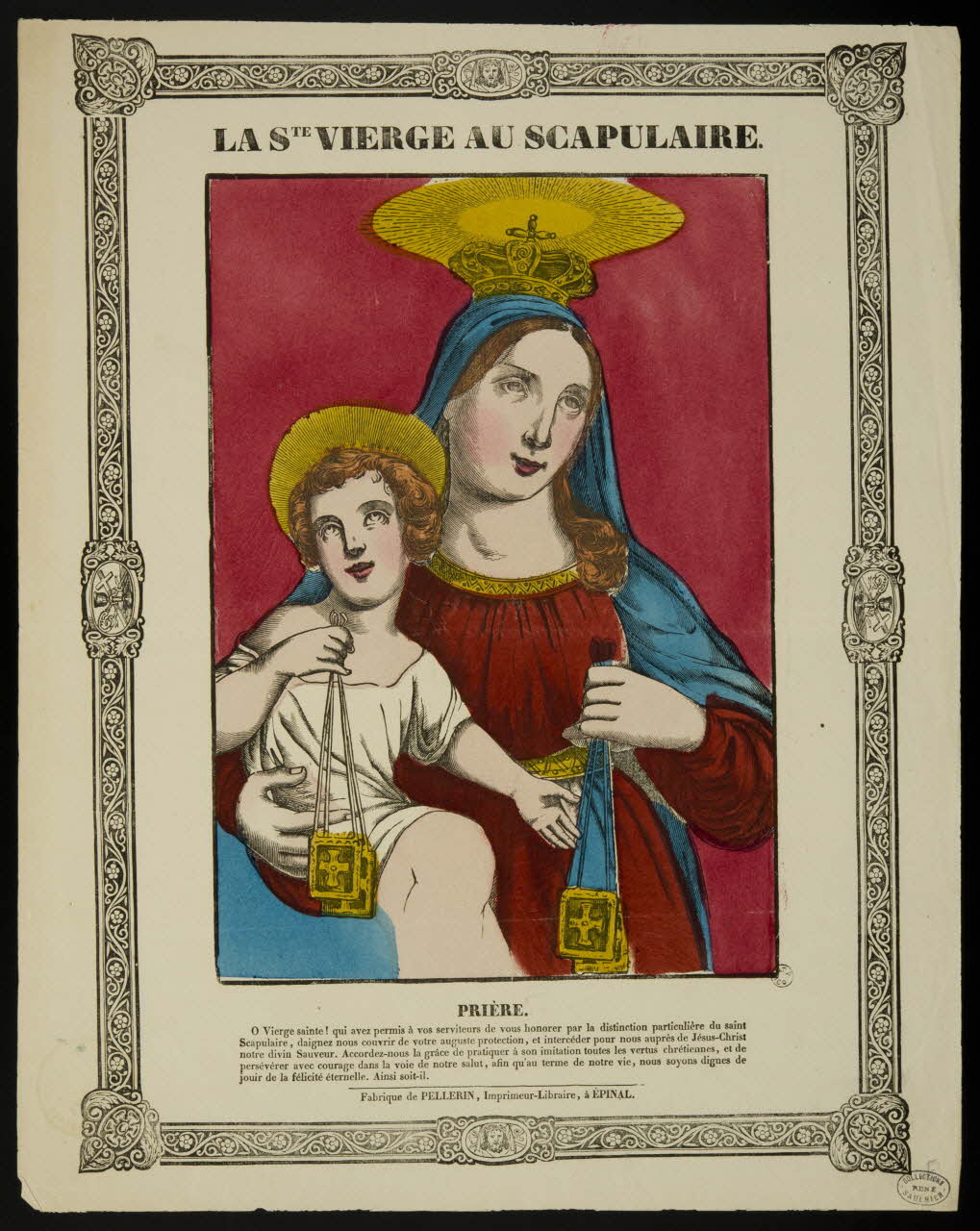 estampe LA STE VIERGE AU SCAPULAIRE. 1950.39.574 Photo