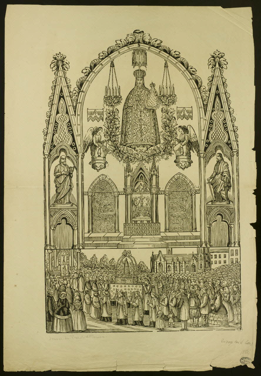 estampe Vierge à l'Enfant avec scène de procession 1950.39.578 Photo