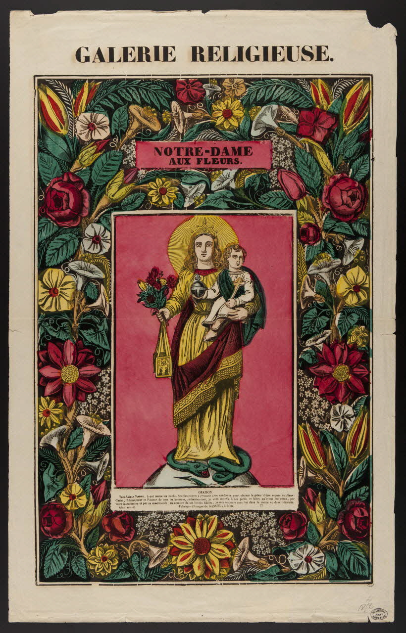 Charles Nicolas Gangel estampe NOTRE DAME  AUX FLEURS Metz 1852-1858 1950.39.586 Photo