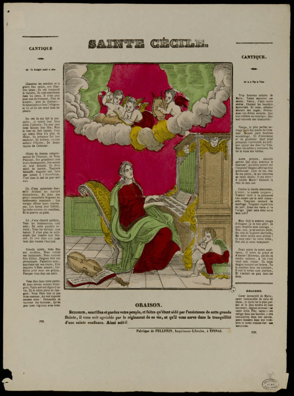 Pellerin estampe SAINTE CECILE. Lorraine, France 1830 1950.39.59 Photo