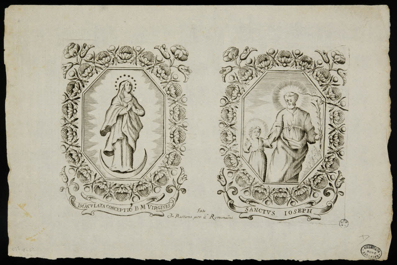 estampe IMACULATA CONCEPTIO B. M. VIRGINIS  SANCTUS IOSEPH 1950.39.596 Photo