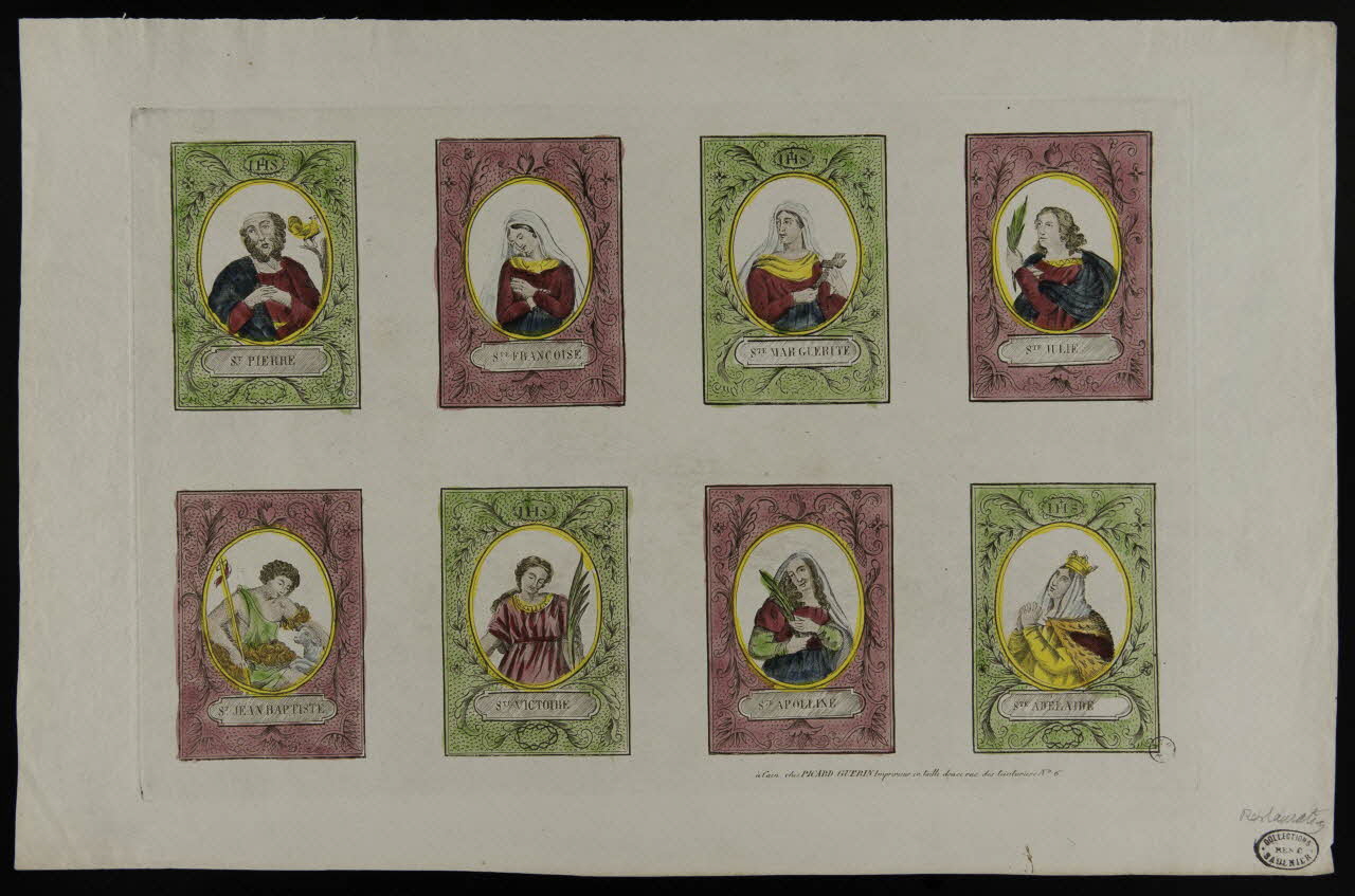 Jean-François Picard ; Marie-Françoise Guérin suite de figures (2x4) Saints Caen 1809-1831 1950.39.623 Photo