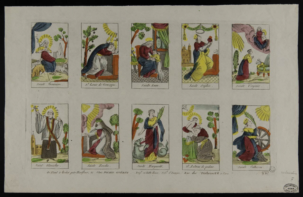 Jean-François Picard ; Marie-Françoise Guérin suite de figures (2x5) Saints Caen 1809-1831 1950.39.624 Photo