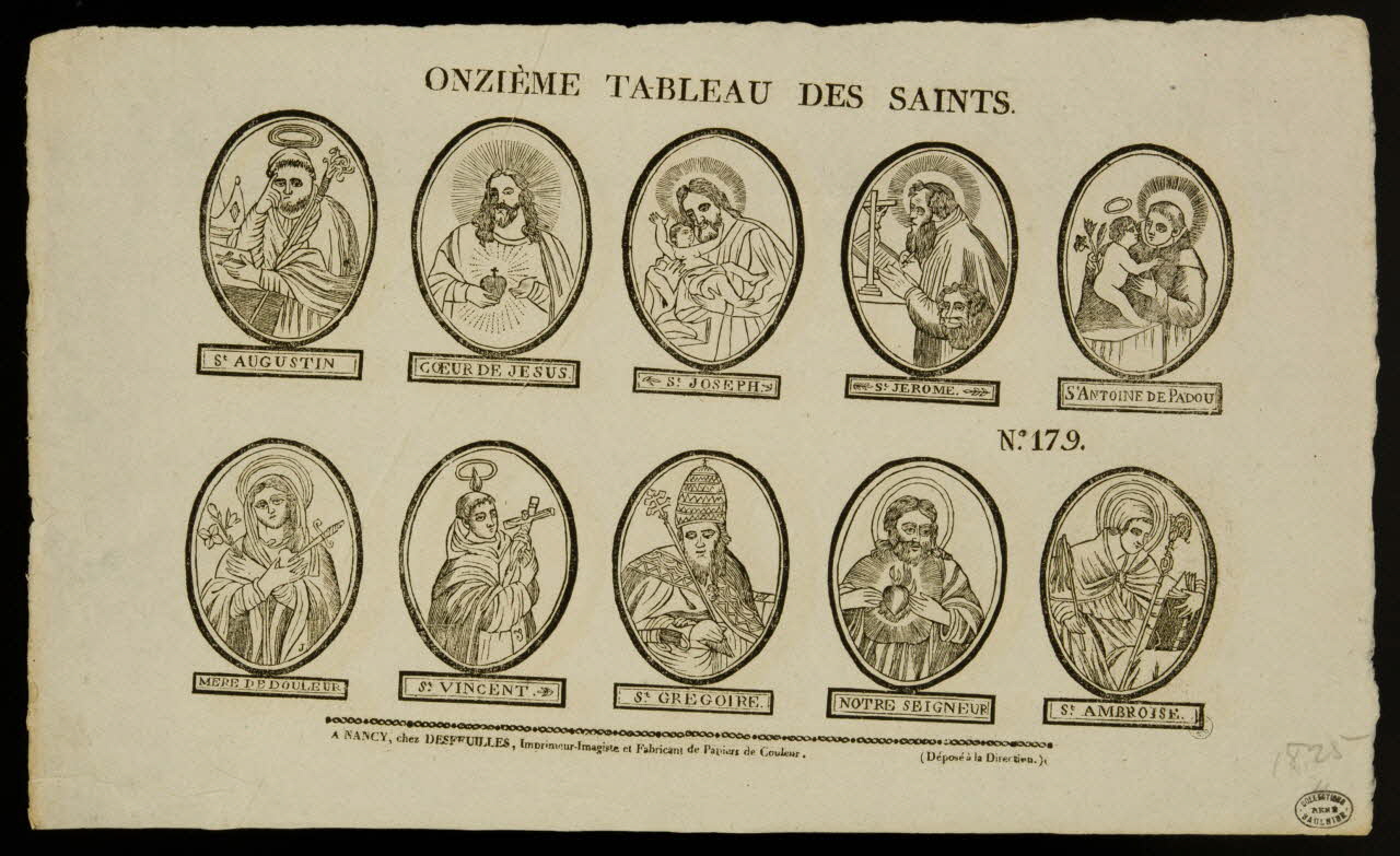 estampe ONZIEME TABLEAU DES SAINTS. 1950.39.626 Photo