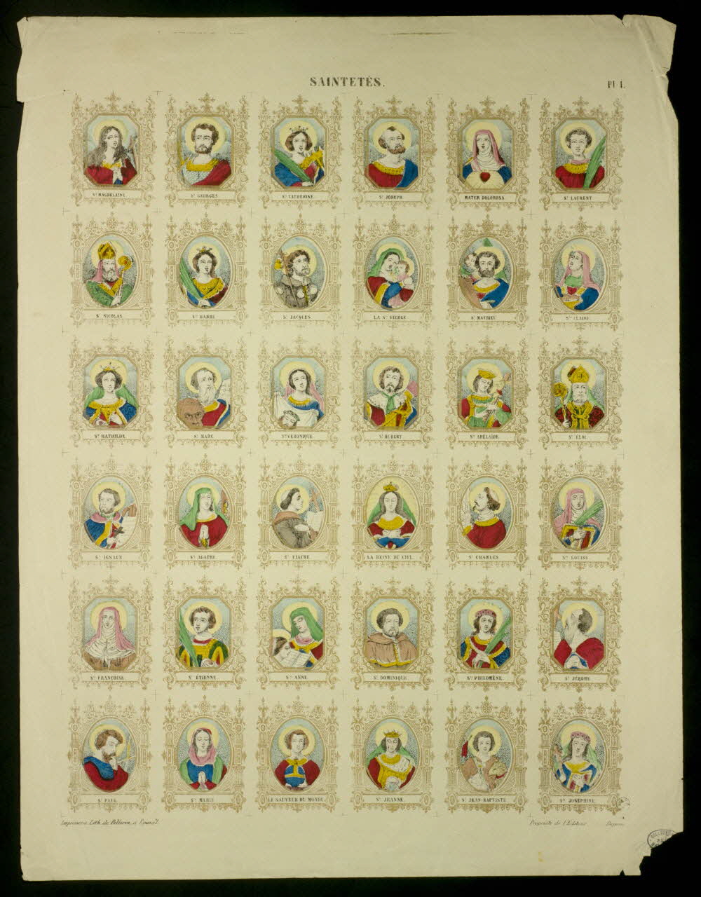 estampe SAINTETES. Lorraine, France 1855 1950.39.631 Photo