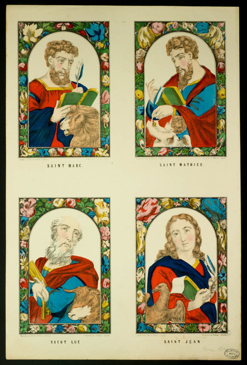 estampe SAINT MARC. SAINT MATHIEU.  SAINT LUC. SAINT JEAN. 1950.39.633 Photo
