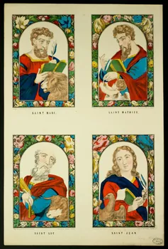 estampe SAINT MARC. SAINT MATHIEU.  SAINT LUC. SAINT JEAN. 1950.39.633 Photo