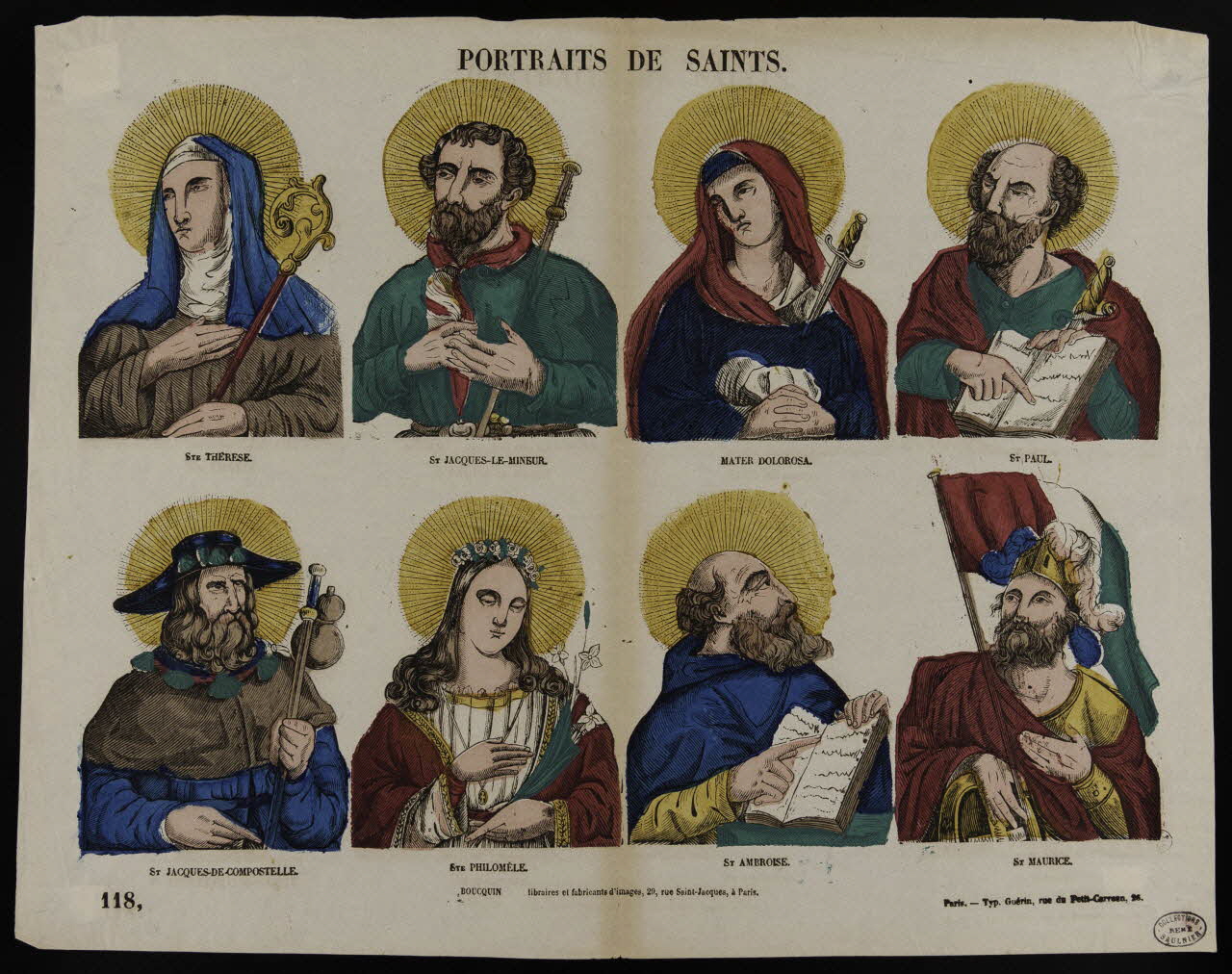 estampe PORTRAITS DE SAINTS. 1950.39.637 Photo