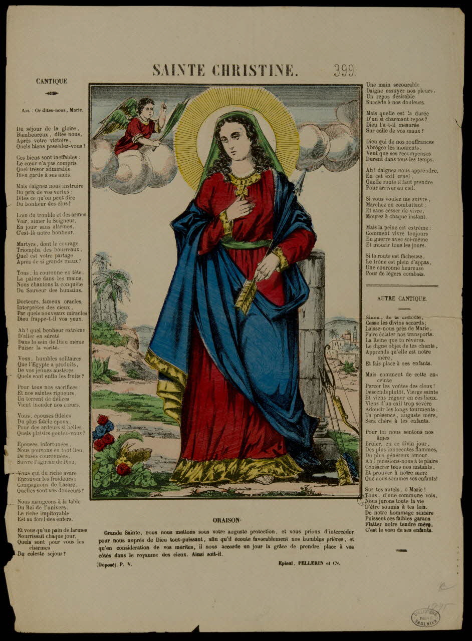 Pellerin estampe SAINTE CHRISTINE. Lorraine, France 1875 1950.39.65 Photo