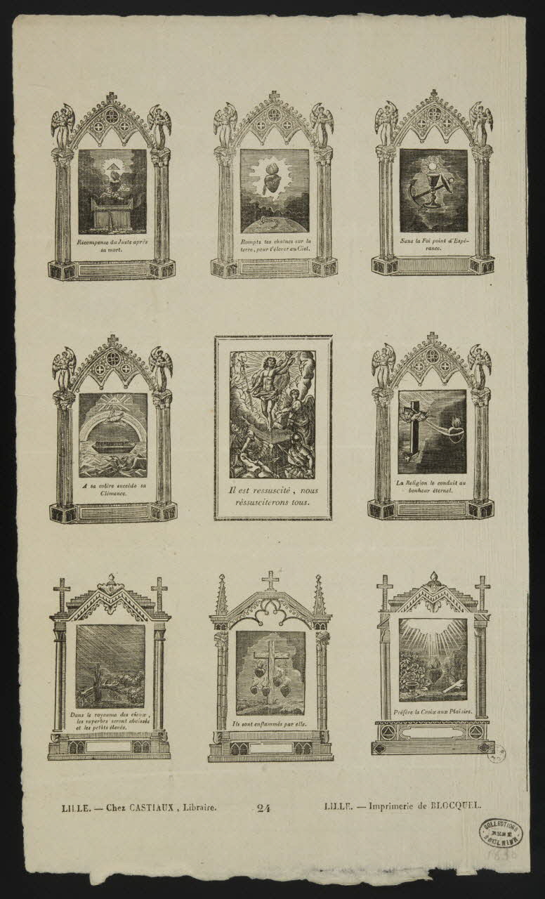 Jean-Baptiste Castiaux ; Simon-François Blocquel imagerie ancienne Il est ressuscité, nous  réssusciterons tous. Lille 1809-1837 1950.39.651 Photo