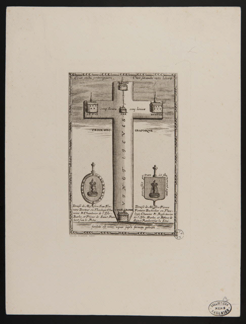 estampe Crux mihi pr[illisible]cipium Crux fit mihi laboris 1950.39.655 Photo