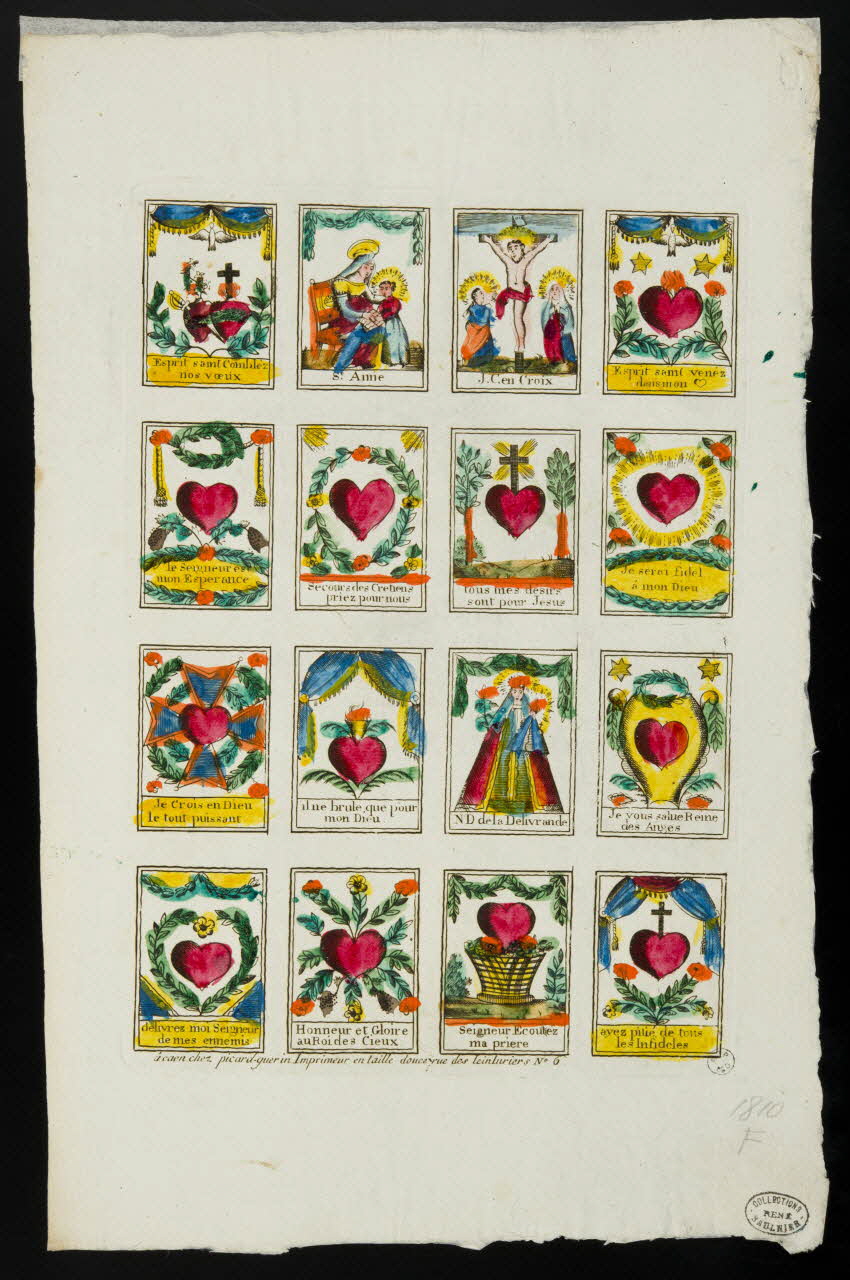 Jean-François Picard ; Marie-Françoise Guérin imagerie ancienne Sentences religieuses Caen 1809-1831 1950.39.658 Photo