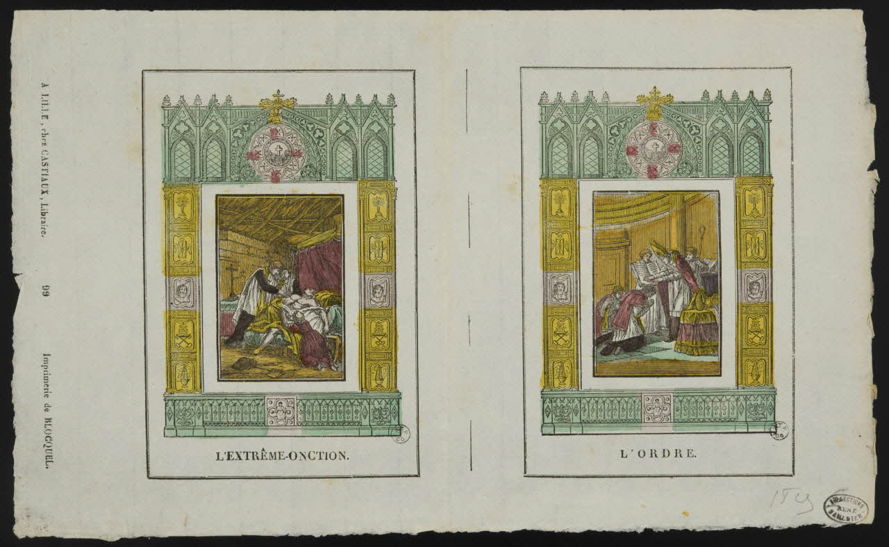Jean-Baptiste Castiaux ; Simon-François Blocquel imagerie ancienne L'EXTRÊME-ONCTION. Lille 1809-1837 1950.39.673 Photo
