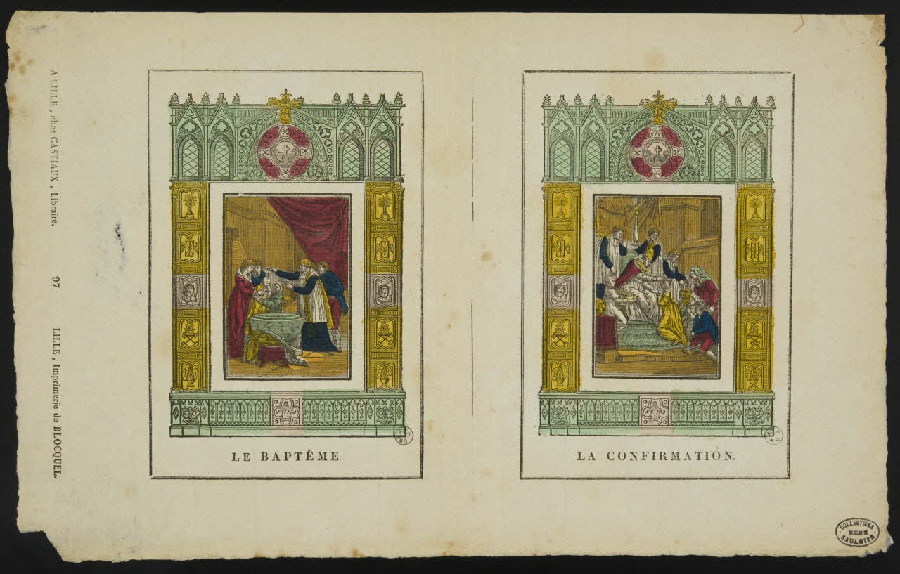 Pierre-François Godard ; Jean-Baptiste Castiaux ; Simon-François Blocquel imagerie ancienne LE BAPTÊME. Lille 1809-1837 1950.39.674 Photo