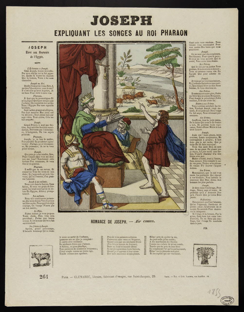 François Lacour ; Charles-Eugène Glémarec estampe JOSEPH  EXPLIQUANT LES SONGES AU ROI PHARAON Ile-de-France, France 1858-1860 1950.39.696 Photo