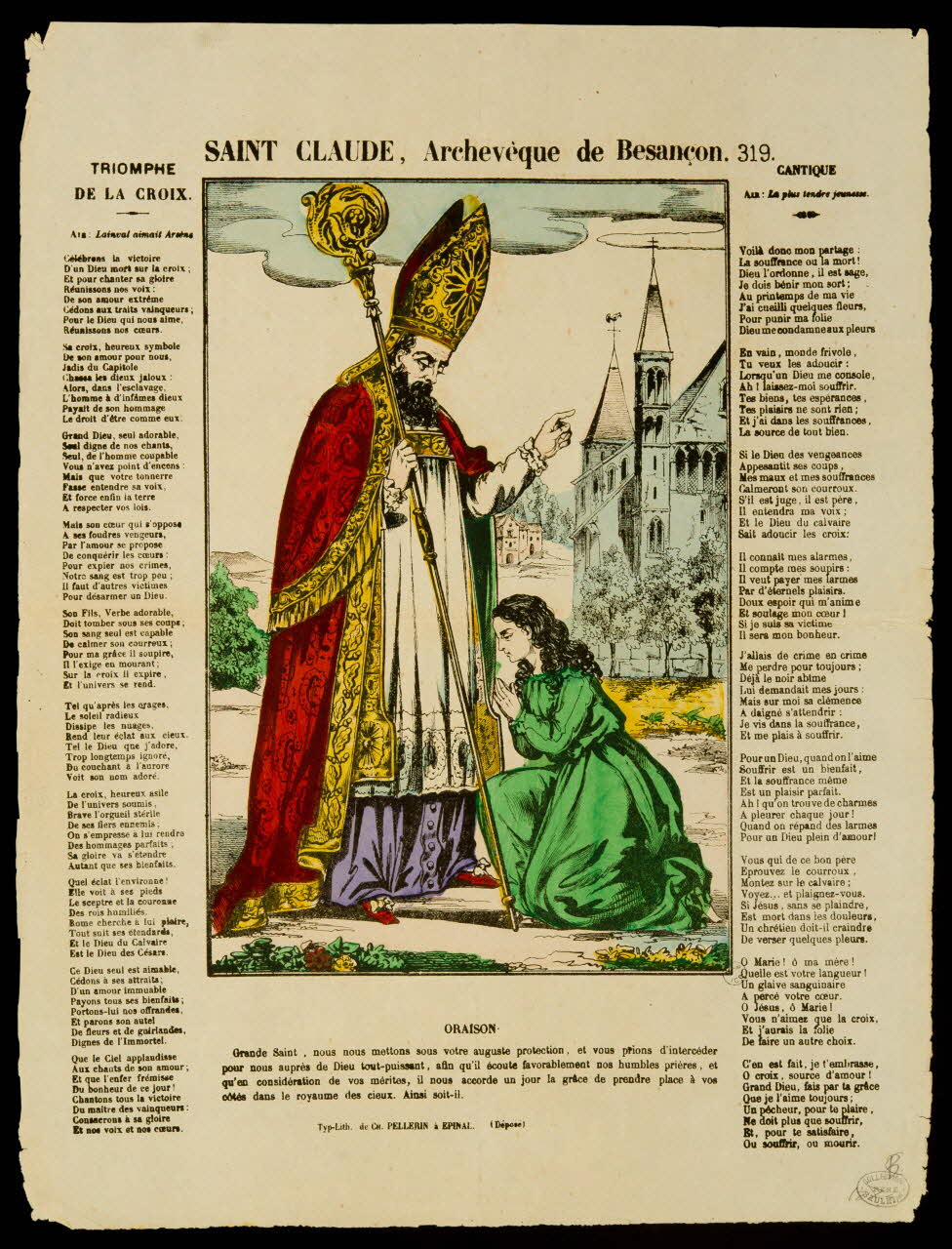 Pellerin estampe SAINT CLAUDE, Archevêque de Besançon Lorraine, France 1880 1950.39.70 Photo