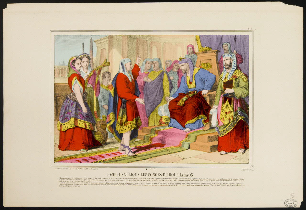estampe JOSEPH EXPLIQUE LES SONGES DU ROI PHARAON. 1950.39.703 Photo