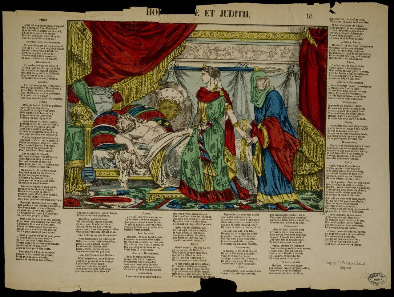 Pellerin estampe HOLOPHERNE ET JUDITH. Lorraine, France 1880 1950.39.716 Photo