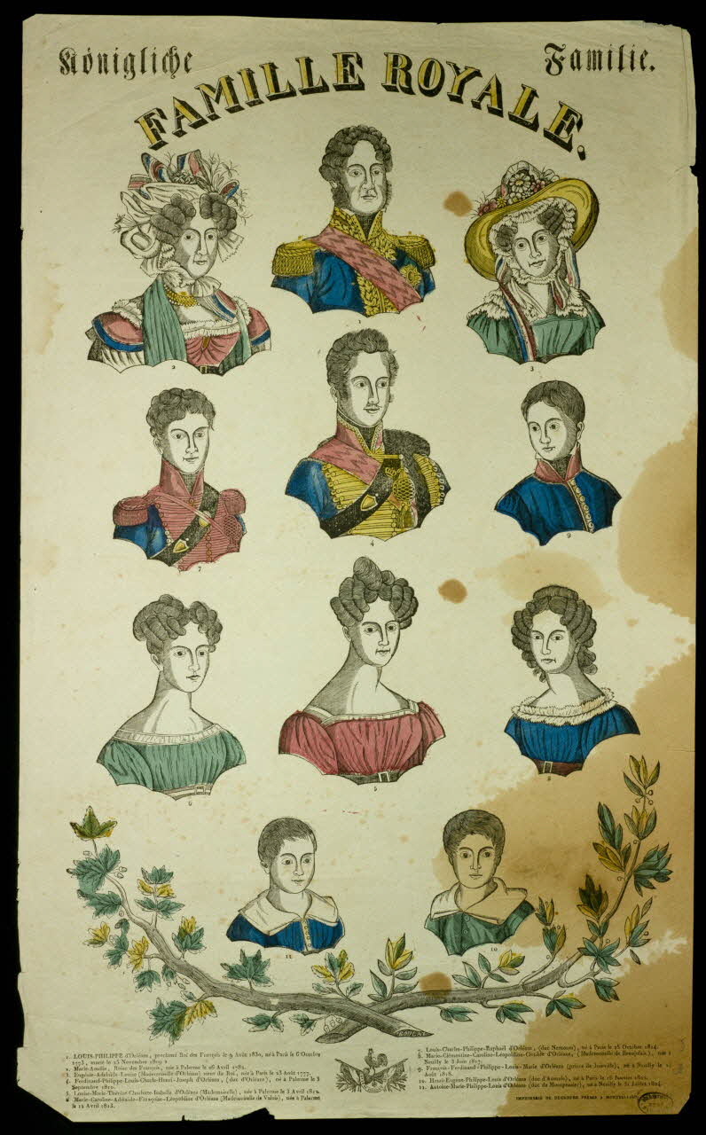 Boulay , Charles ; Deckherr Frères; imagerie ancienne FAMILLE ROYALE. Montbéliard 1832-1837 1950.39.733 Photo
