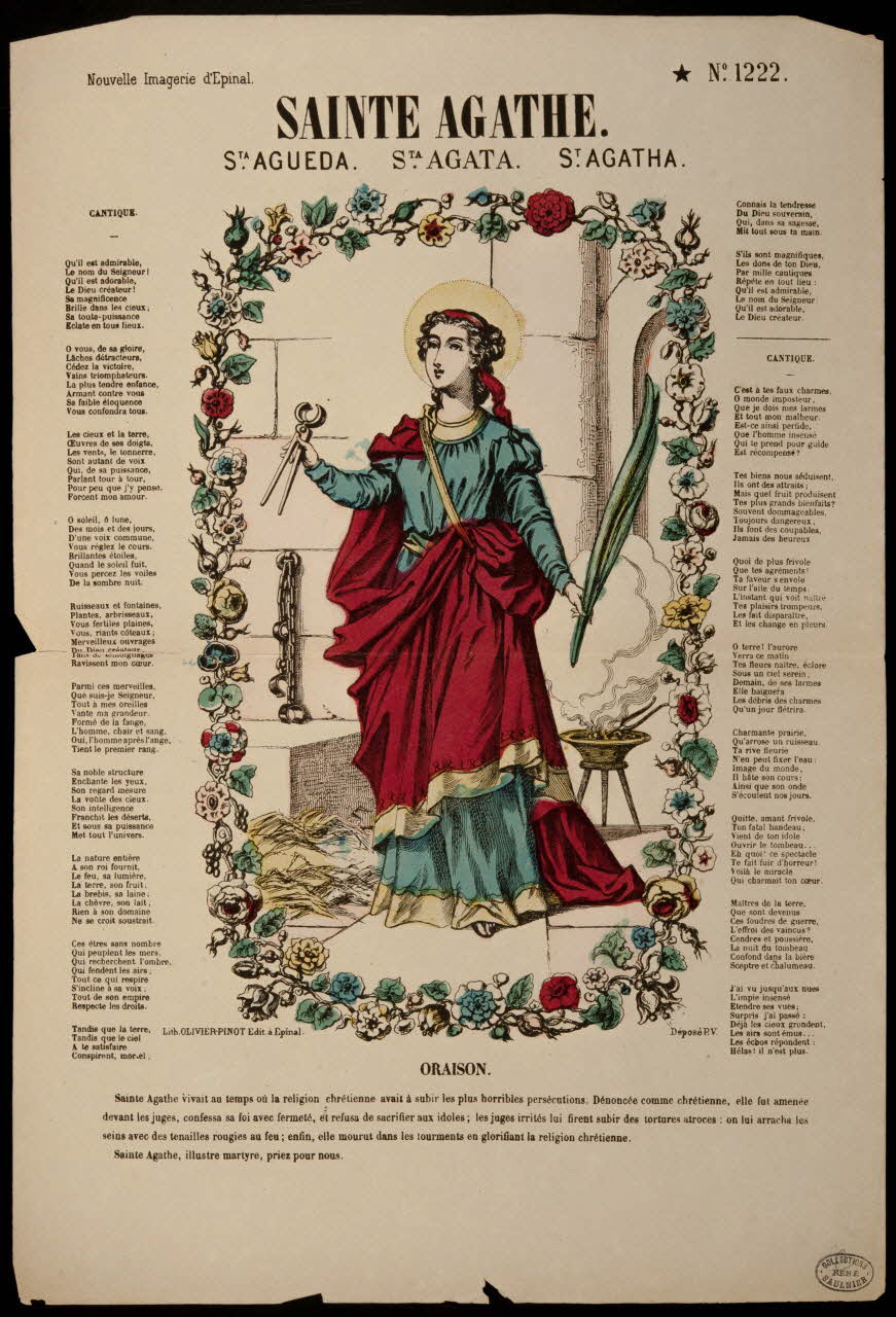 estampe SAINTE AGATHE. 1950.39.8 Photo
