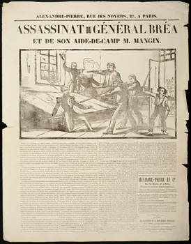 Alexandre-Pierre ; Saintin, Alphonse estampe ASSASSINAT DU GENERAL BREA  ET DE SON AIDE-DE-CAMP M. MANGIN. Ile-de-France, France 1848 1950.39.800 Photo