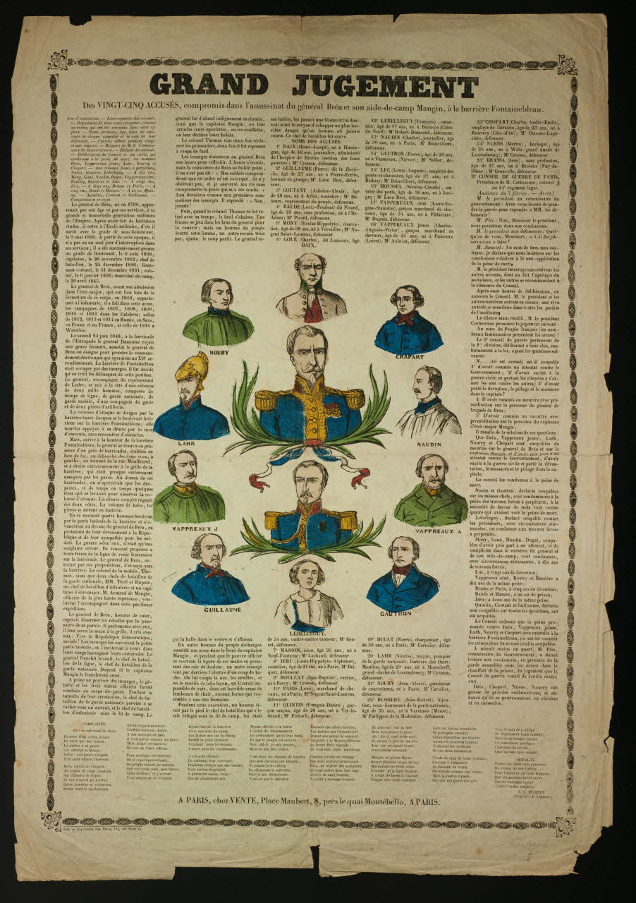 Vente ; Sirou A. estampe GRAND JUGEMENT Paris 1848 1950.39.801 Photo