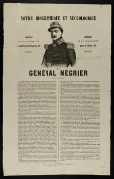 estampe NOTICE BIOGRAPHIQUE ET NECROLOGIQUE  SUR LE  GENERAL NEGRIER 1950.39.802 Photo