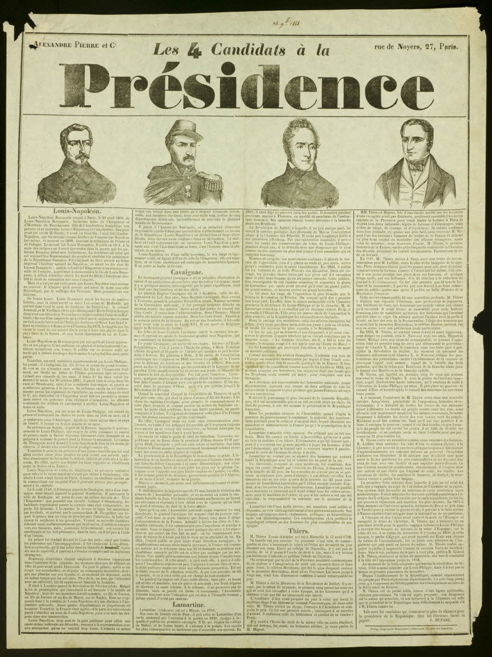 estampe Les 4 Candidats à la  Présidence 1950.39.805 Photo