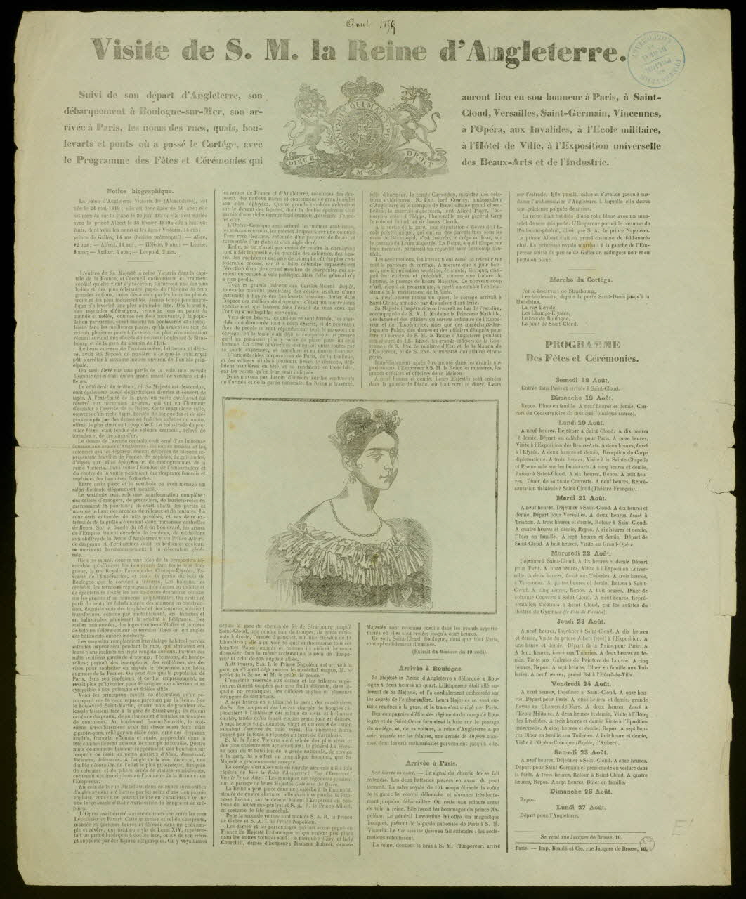 estampe Visite de S. M. la Reine d'Angleterre. 1950.39.844 Photo