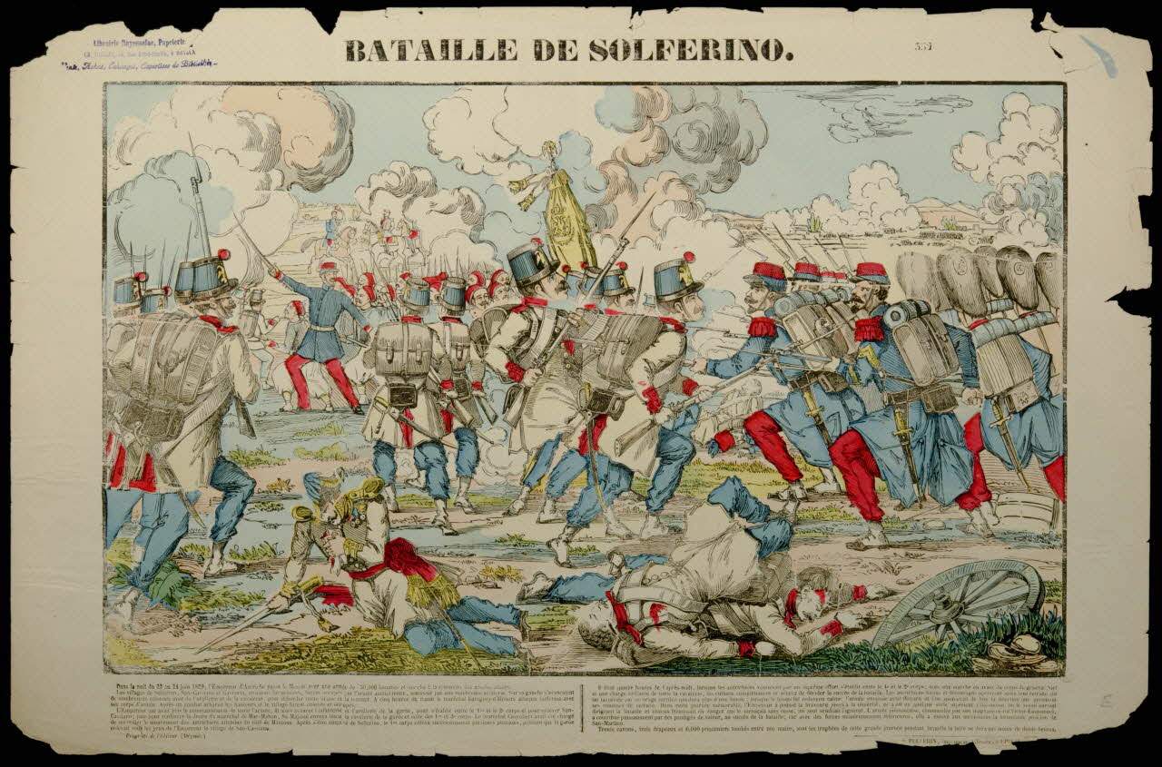 Pellerin estampe BATAILLE DE SOLFERINO. Lorraine, France 1859 1950.39.866 Photo