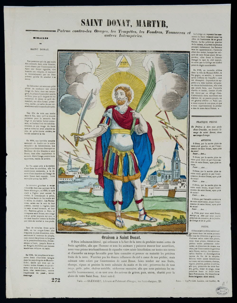 Charles-Eugène Glémarec ; François Lacour ; Pierre-François Godard estampe SAINT DONAT, MARTYR, Ile-de-France, France 1845-1860 1950.39.89 Photo