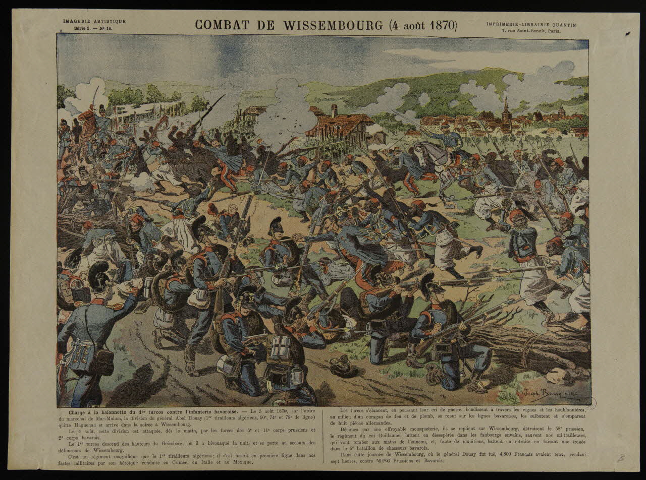 estampe COMBAT DE WISSEMBOURG (4 août 1870) 1950.39.901 Photo