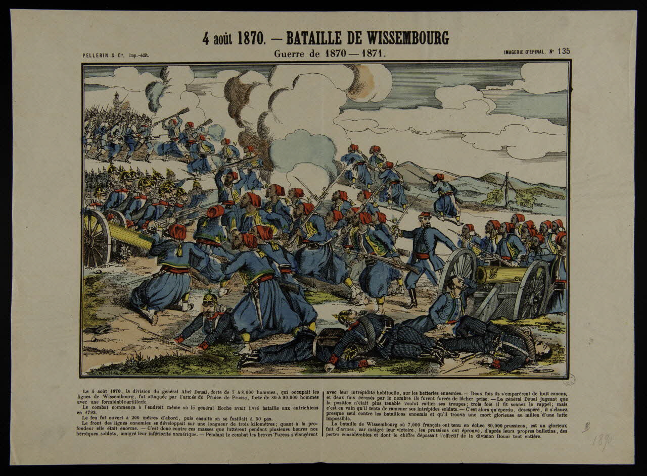 Pellerin estampe 4 août 1870. - BATAILLE DE WISSEMBOURG  Guerre de 1870-1871. Lorraine, France 1890 1950.39.905 Photo