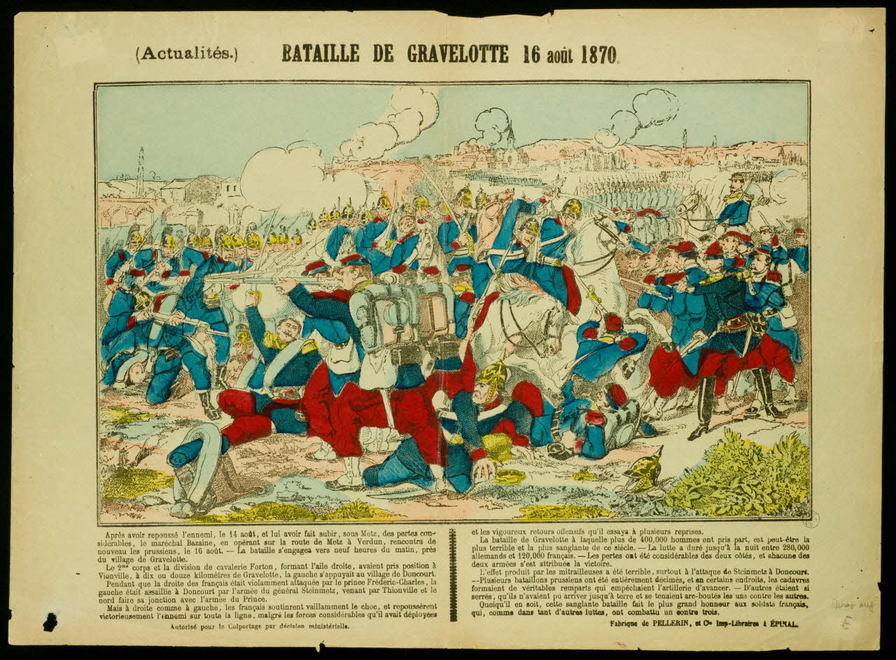 estampe BATAILLE DE GRAVELOTTE 16 août 1870. 1950.39.921 Photo