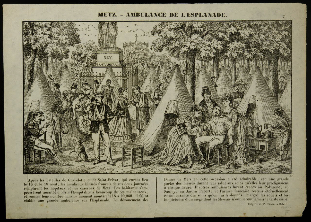 Paulin Didion estampe METZ.-AMBULANCE DE L'ESPLANADE. Metz 1870-1879 1950.39.928 Photo