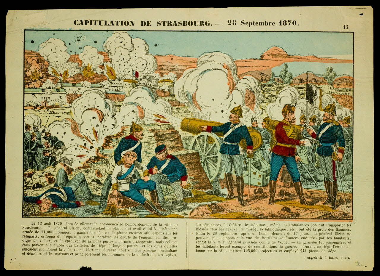 Paulin Didion estampe CAPITULATION DE STRASBOURG. - 28 Septembre 1870. Metz 1870-1879 1950.39.939 Photo