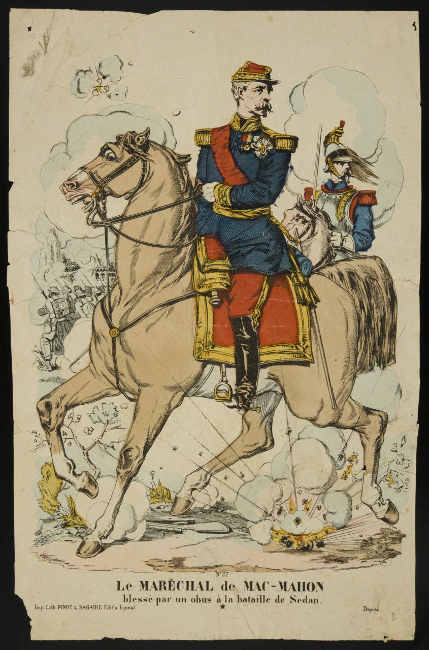 estampe Le MARECHAL de MAC-MAHON  blessé par un obus à la bataille de Sedan. 1950.39.944 Photo