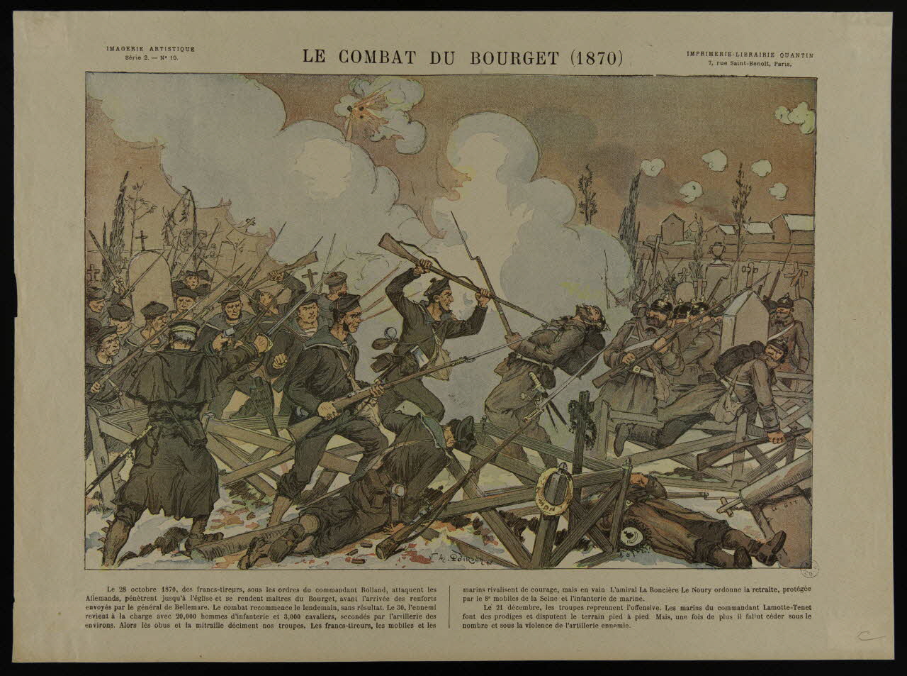 estampe LE COMBAT DU BOURGET (1870) 1950.39.954 Photo